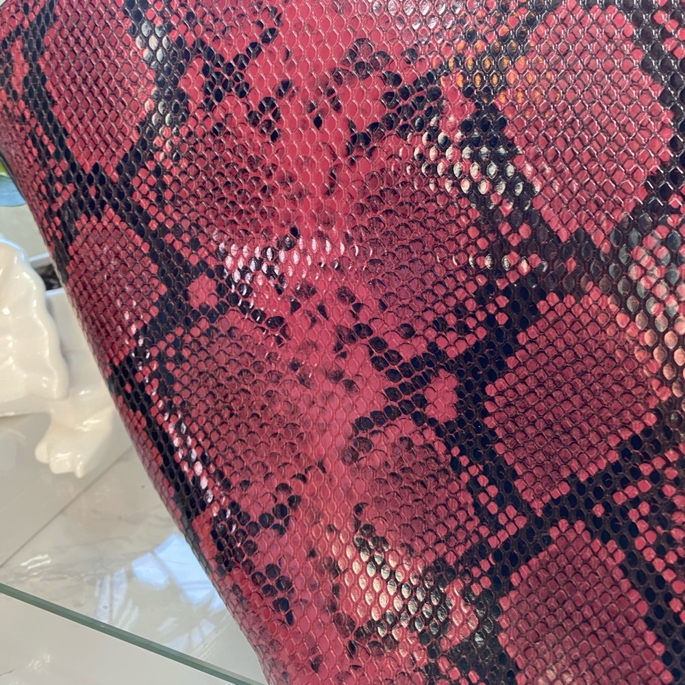 Diophy Red Vegan Snake Skin Purse - Picture 8 of 16